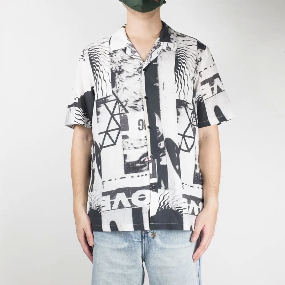 Ksubi Love Rave Resort Shirt Graphic Print Tencel Camp Shirt XL